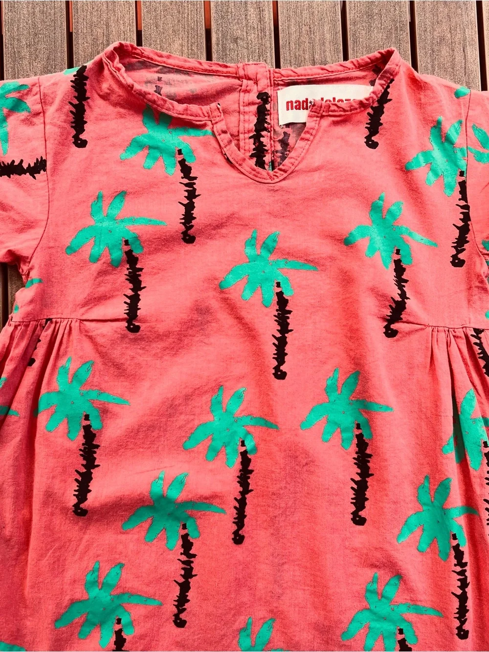nadadelazos cotton Palm Tree Print Dress Size 2-4Y